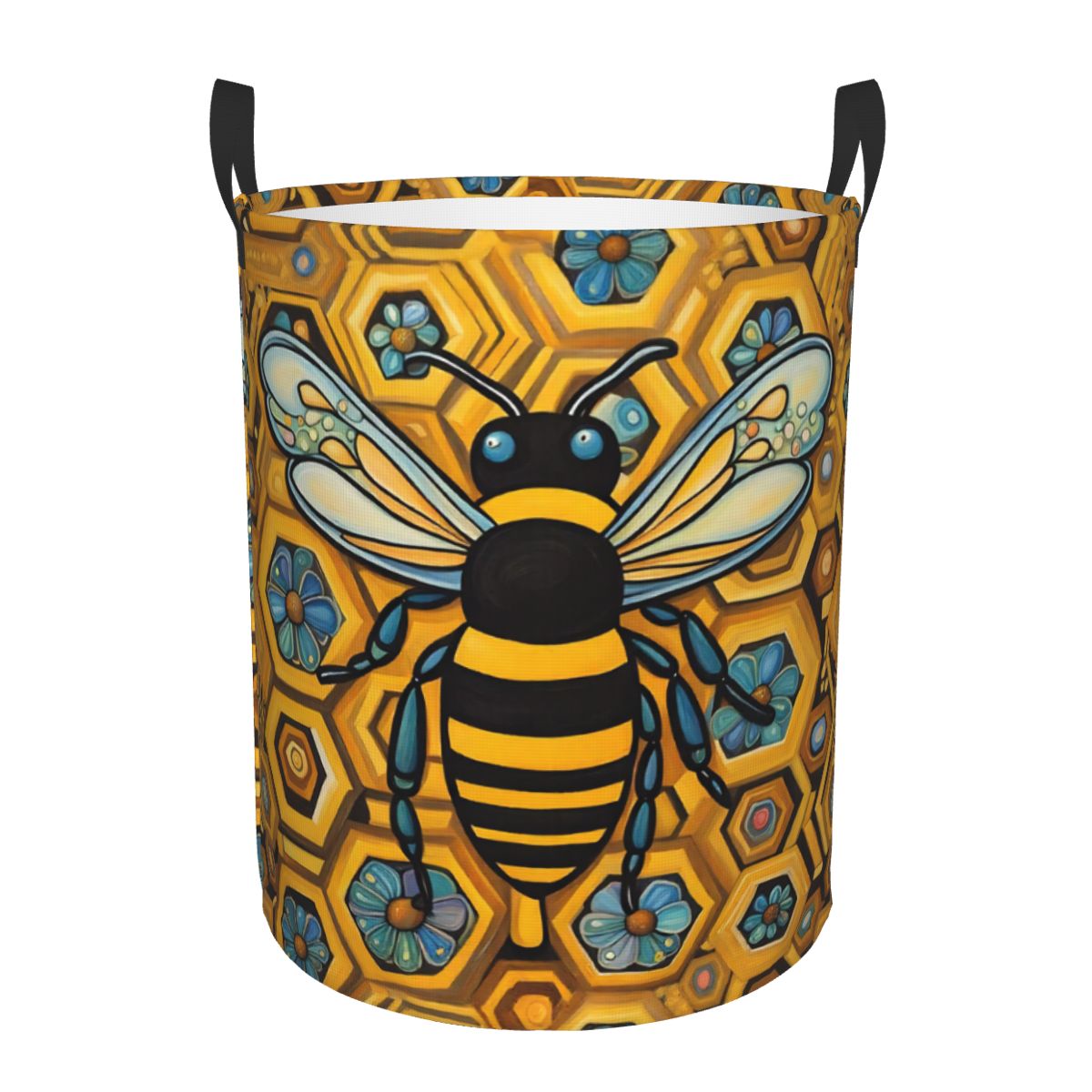 Baby Nursery Laundry Hamper - Arı ve Petek Desenli Çamaşır Sepeti