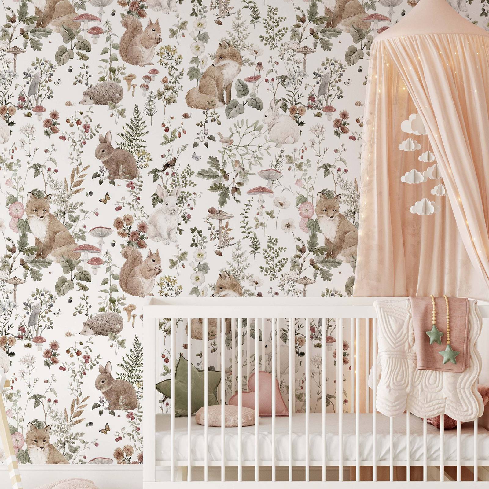 Baby Nursery Mural Wallpaper - Orman Bebekler MuraL, Erkek Kreş Vintage
