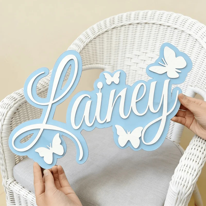 Baby Nursery Toy - Kişiye Özel Bebek İsim Plakası, Beyaz