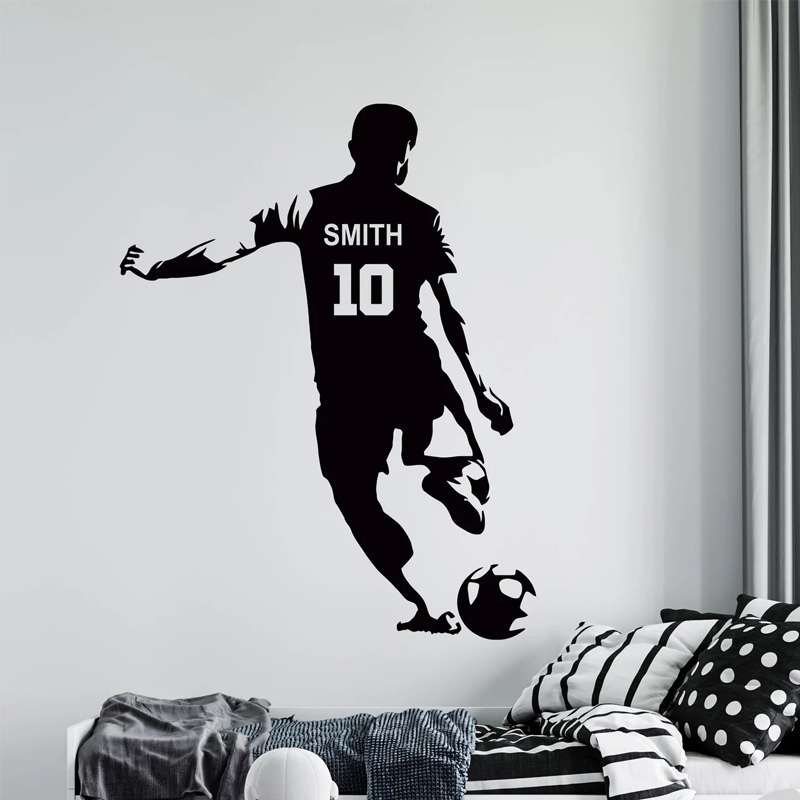 Baby Nursery Decals - Kişiselleştirilmiş Futbol Oyuncu Adı ve Numarası
