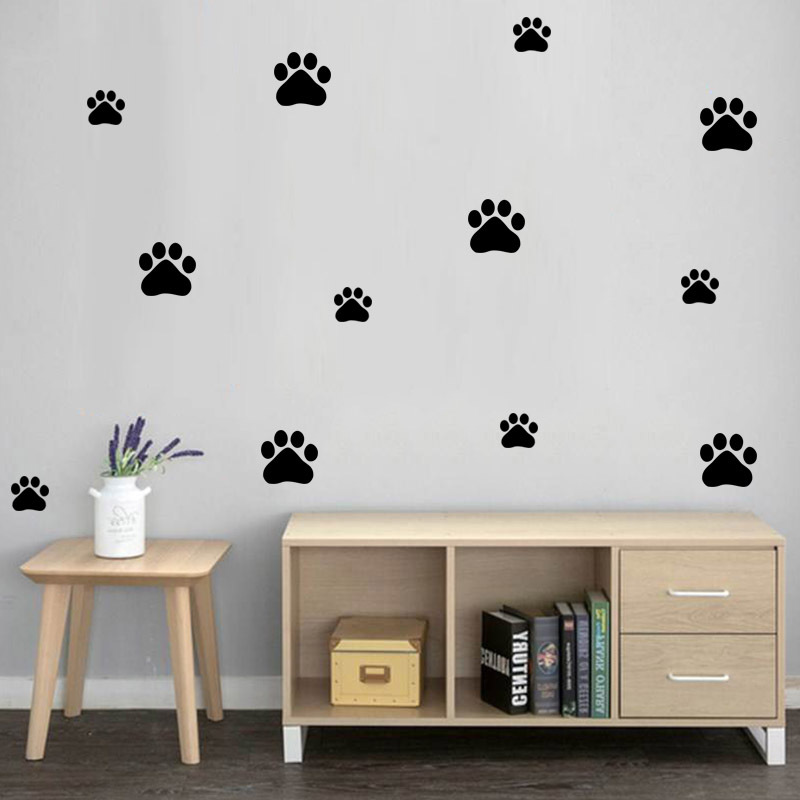 Baby Nursery Decals - Karikatür köpek kedi yürüyüş pençe baskı