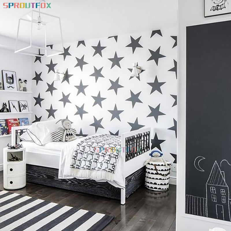 Baby Nursery Mural Wallpaper - DIY büyük yıldız vinil yapışkan yatak