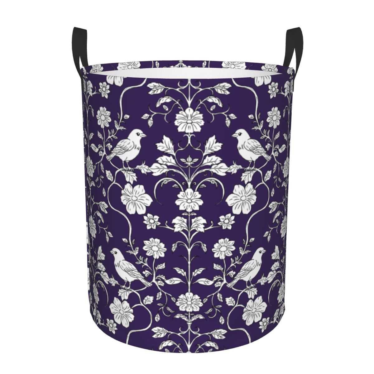 Baby Nursery Laundry Hamper - Kuşlar ve Çiçekler Desenli Çamaşır Sepeti