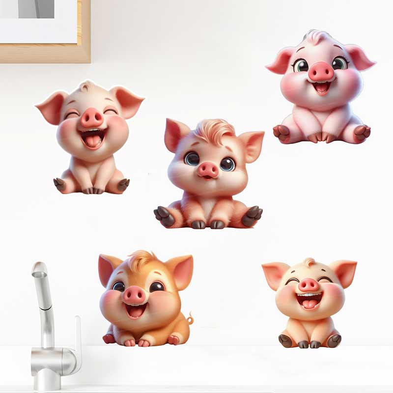Baby Nursery Mural Wallpaper - Sevimli Domuzcuk Duvar Çıkartması Bebek Çocuk