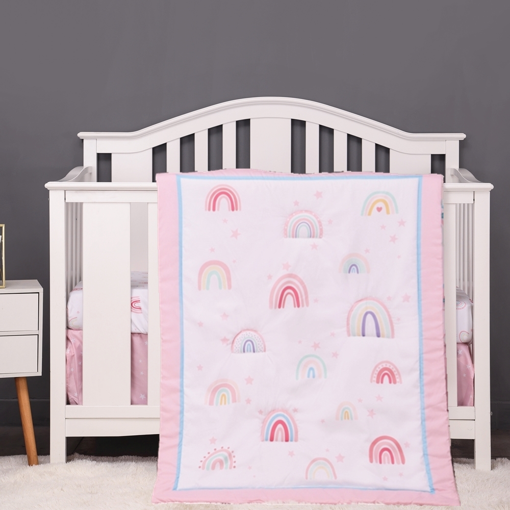 Baby Nursery Sets - 3 Adet Gökkuşağı Bebek Bebek Beşik