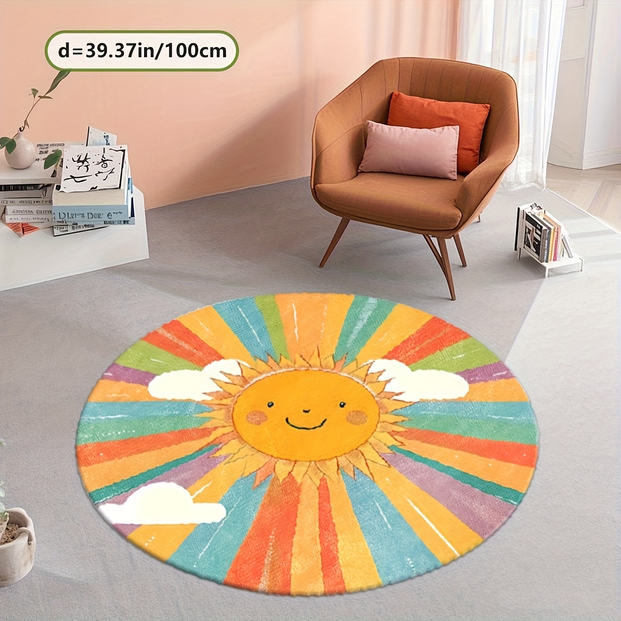 Baby Nursery Themes Girl - Sevimli Peluş Yuvarlak Güneş Gökkuşağı Çocuk