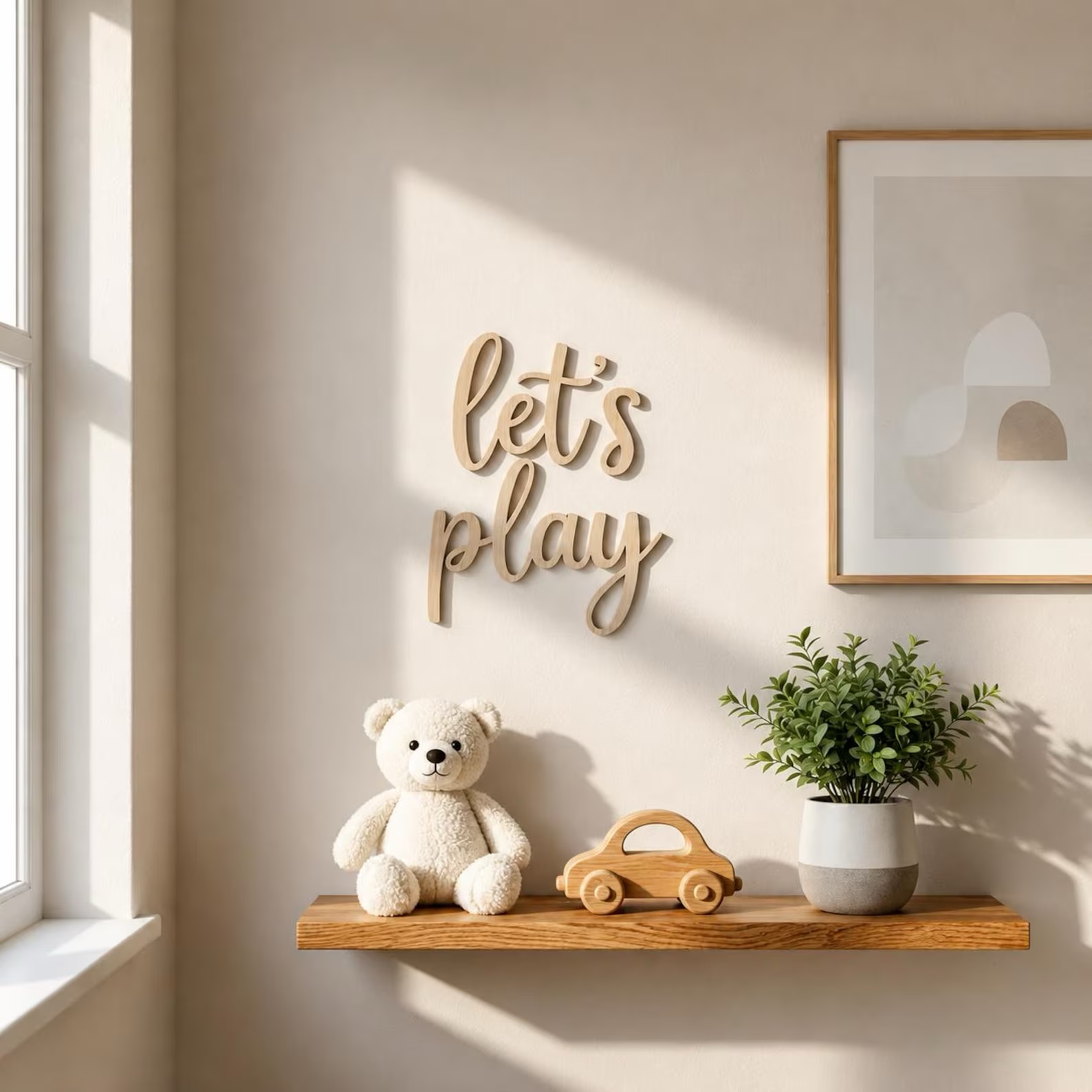 Baby Nursery Toy - Oynayalım Ahşap Duvar Tabelası, Oyun Odası