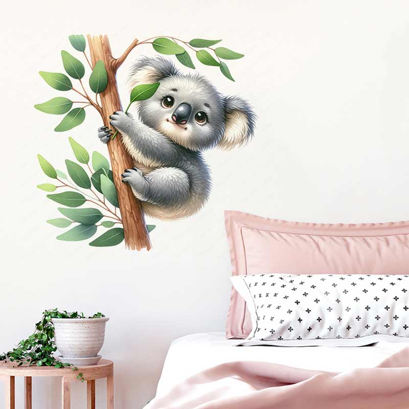 Baby Nursery Mural Wallpaper - Sevimli Koala Duvar Sticker Bebek Çocuk