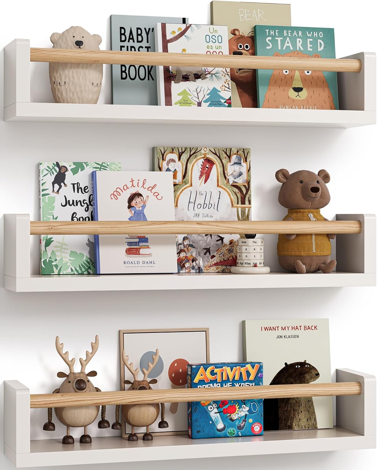 Baby Nursery Sets - 3'lü set yüzer çocuk kitaplık, yatak