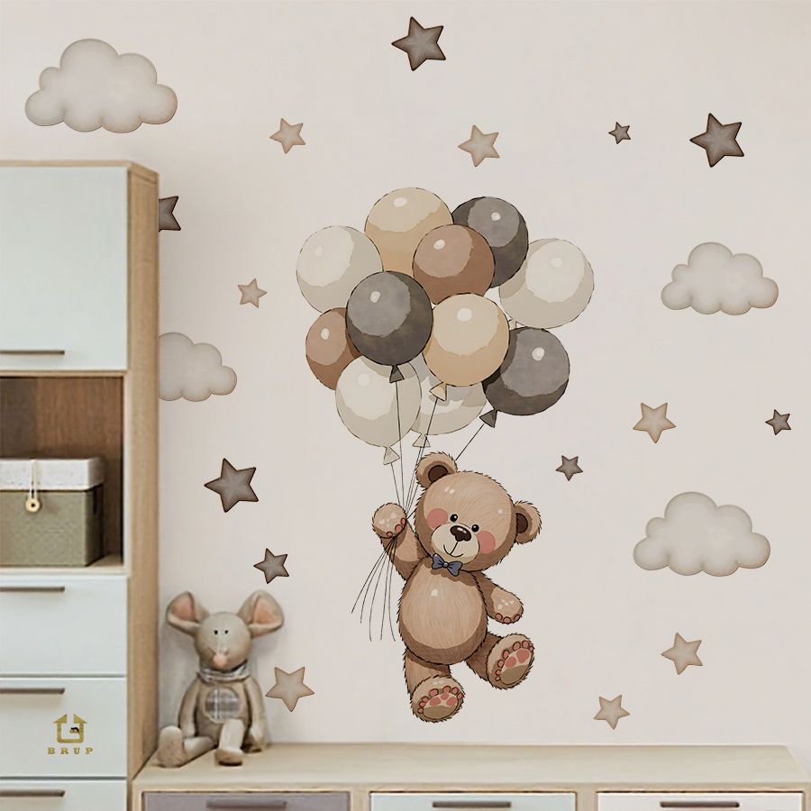 Baby Nursery Needs - Sevimli Oyuncak Ayı Duvar Çıkartmaları, Çocuk