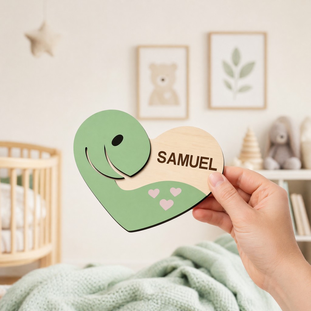 Baby Nursery Themes Girl - Özel Kalp Şeklinde Balina Bebek İsimli