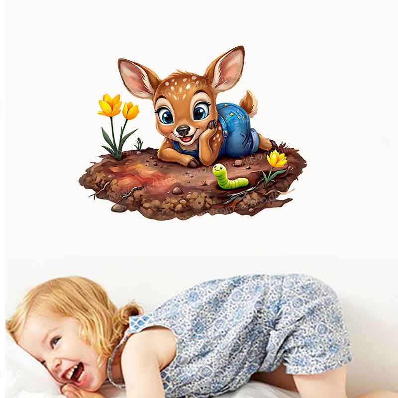 Woodland Baby in Garden Duvar  - Baby Nursery Mural Wallpaper incelemesi ve fiyatı