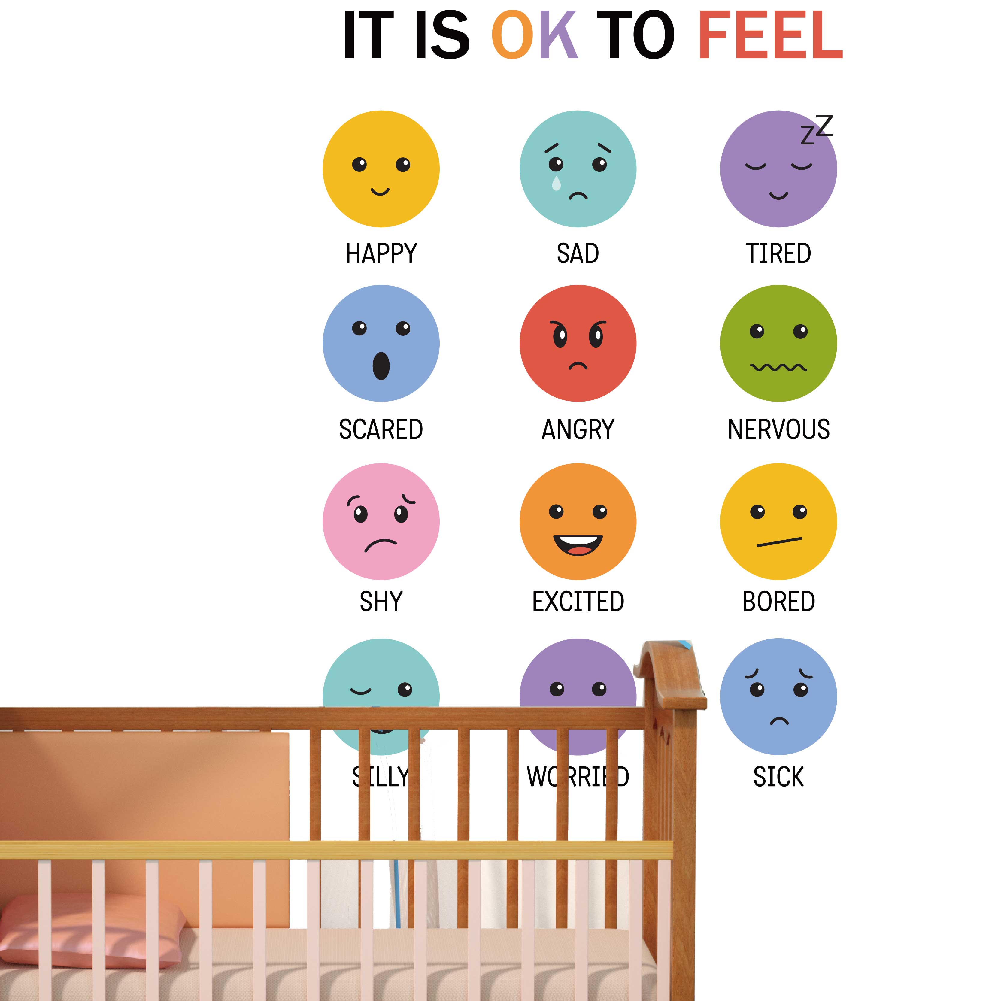 3D Renkli 12 Çeşit İfade Duvar - Baby Nursery Needs incelemesi ve fiyatı