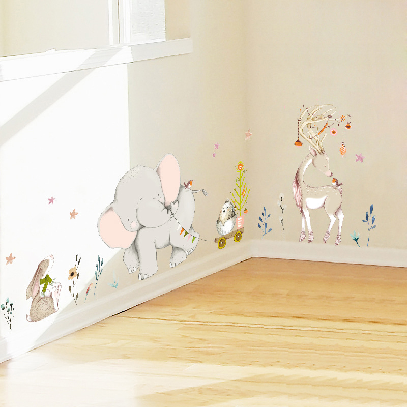 Mutlu Bebek Fil Tavşan duvar ç - Baby Nursery Mural Wallpaper incelemesi ve fiyatı