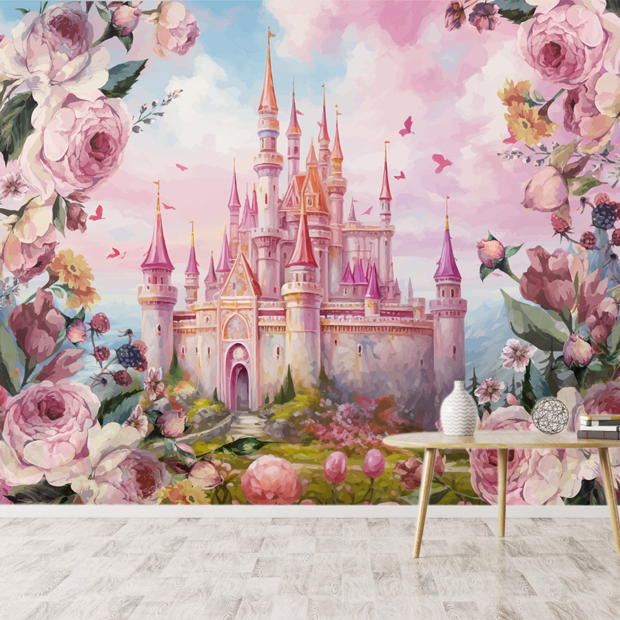 8+ Karikatür Kreş Çiçek Kale D - Baby Nursery Mural Wallpaper incelemesi ve fiyatı