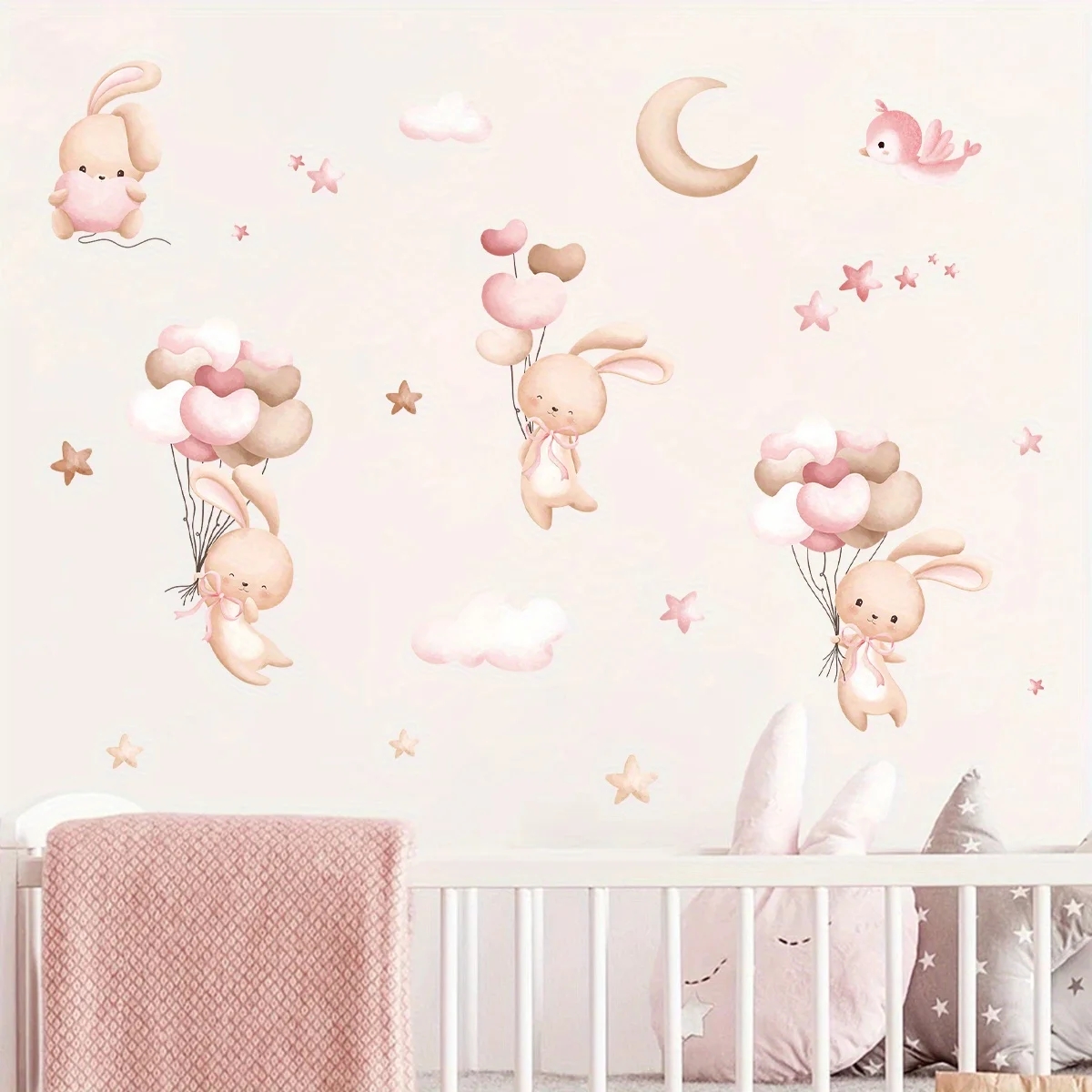 Sevimli Tavşan Balon duvar çık - Baby Girl Nursery Quotes incelemesi ve fiyatı
