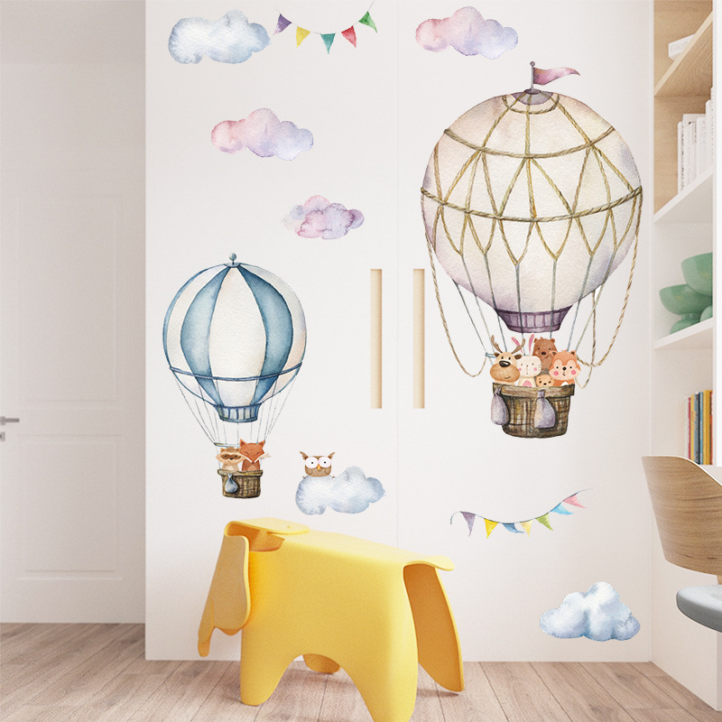 Karikatür Hayvan Sıcak Hava Ba - Baby Nursery Mural Wallpaper incelemesi ve fiyatı