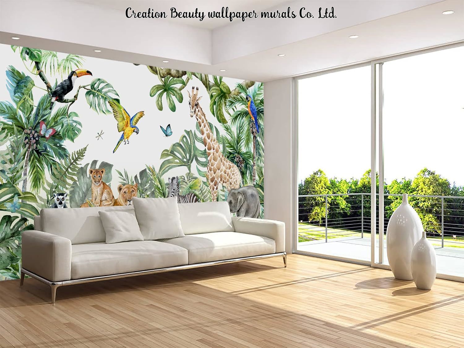 Suluboya Hayvanlar Orman Duvar - Baby Nursery Mural Wallpaper incelemesi ve fiyatı