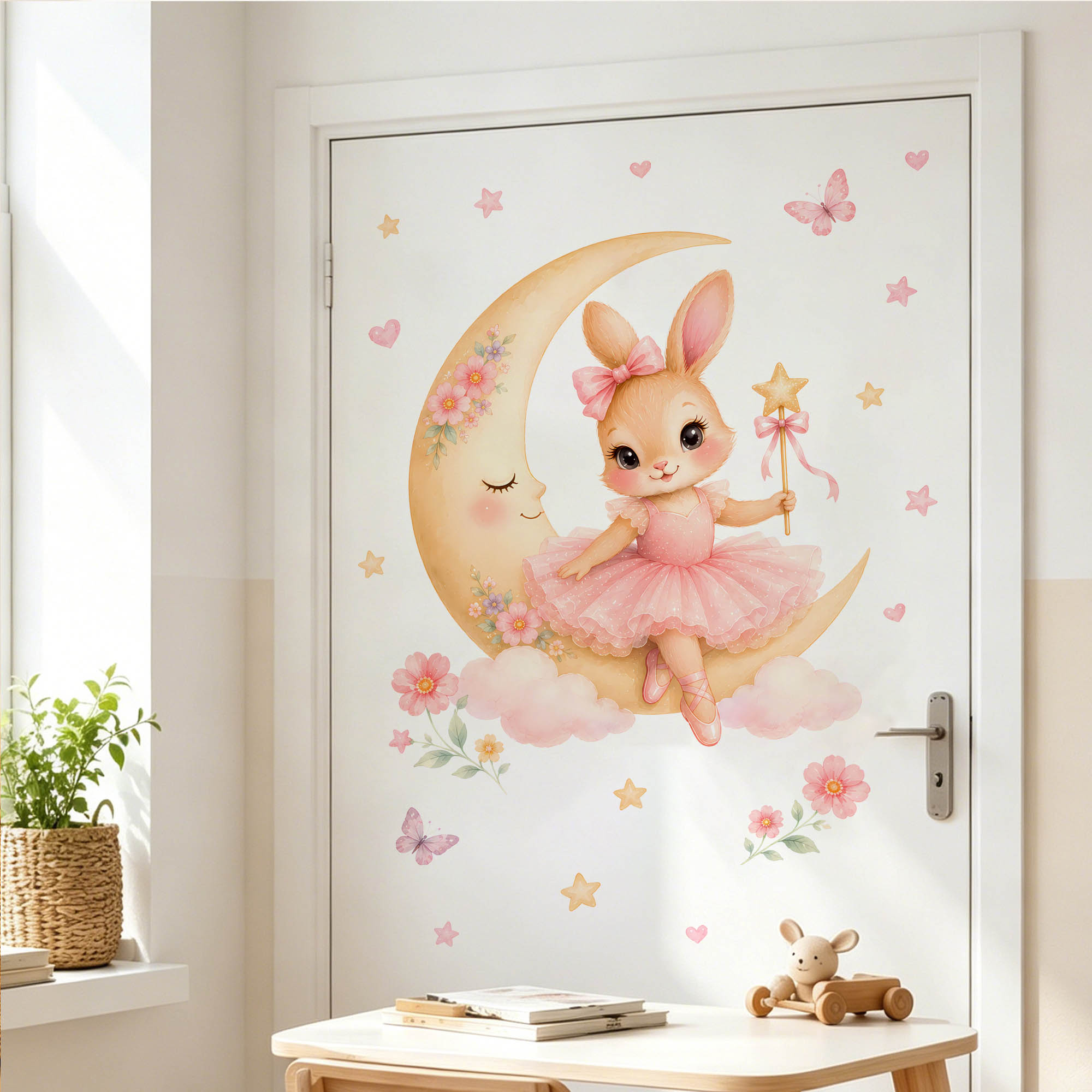 Suluboya Balerin Tavşanlı Ay D - Baby Girl Nursery Quotes incelemesi ve fiyatı