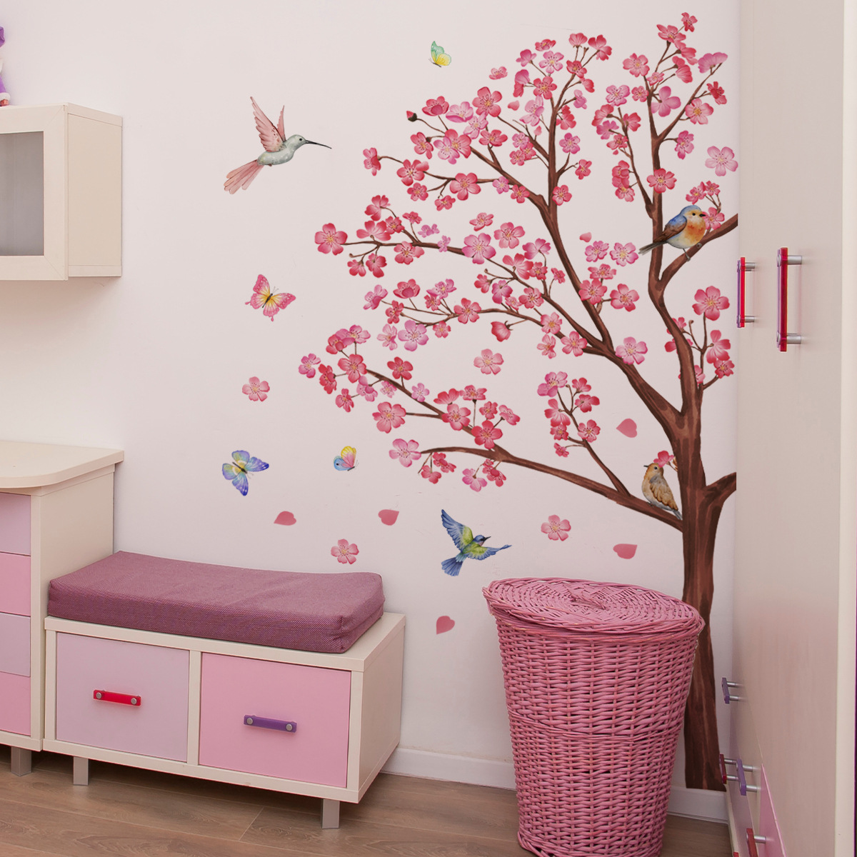 Suluboya Kuş Çiçek Duvar Çıkar - Baby Girl Nursery Quotes incelemesi ve fiyatı