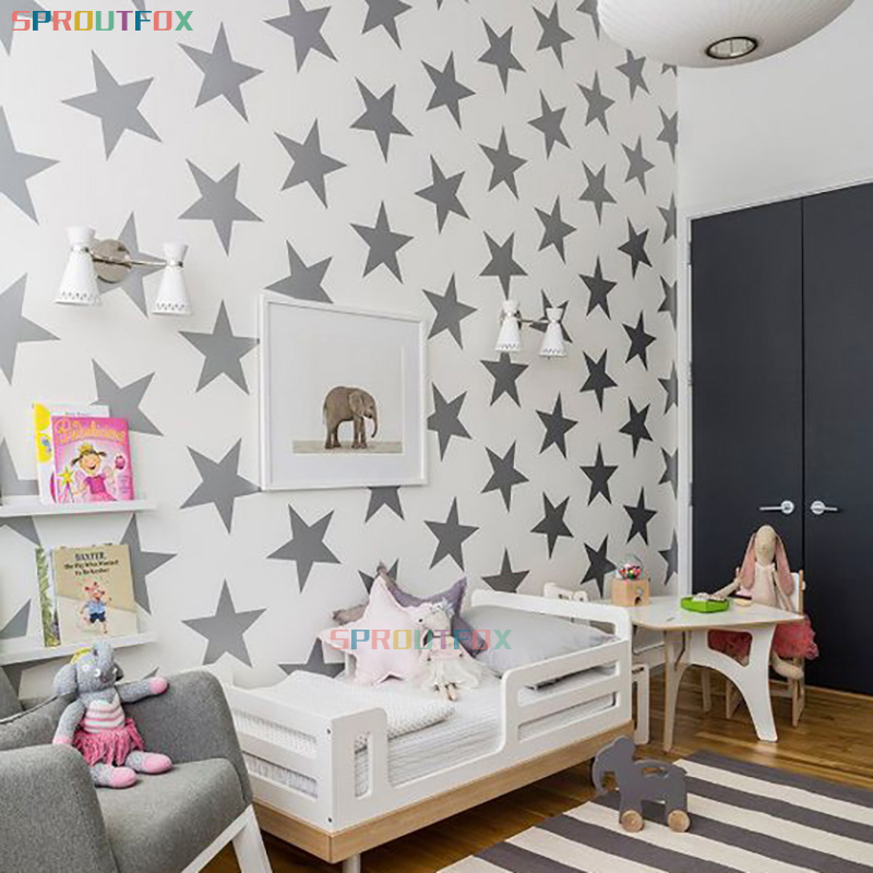 DIY büyük yıldız vinil yapışka - Baby Nursery Mural Wallpaper incelemesi ve fiyatı