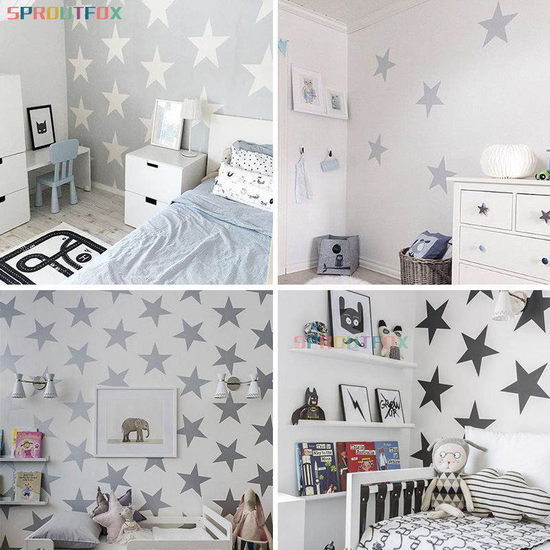 DIY büyük yıldız vinil yapışka - Baby Nursery Mural Wallpaper incelemesi ve fiyatı