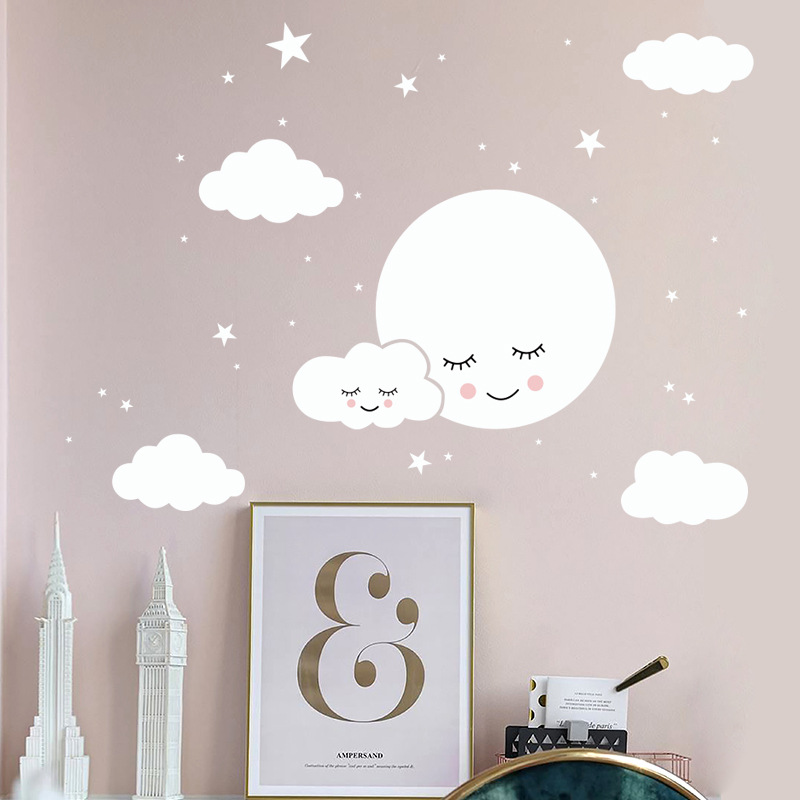Beyaz Karikatür Gülümseyen Bul - Baby Nursery Mural Wallpaper incelemesi ve fiyatı