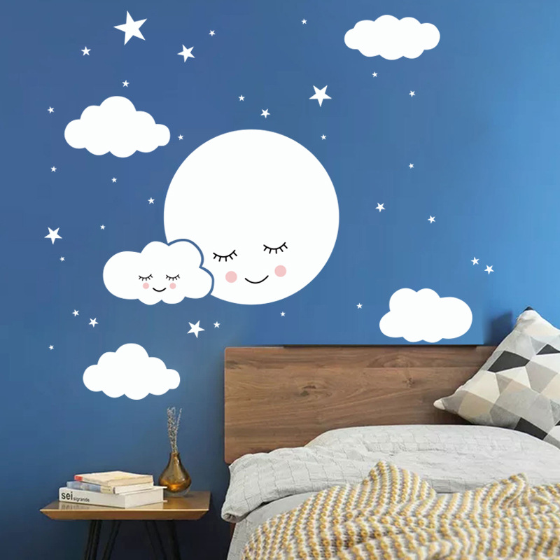 Beyaz Karikatür Gülümseyen Bul - Baby Nursery Mural Wallpaper incelemesi ve fiyatı