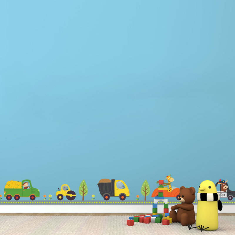 Karikatür Hayvanlar Araba duva - Baby Nursery Decals incelemesi ve fiyatı