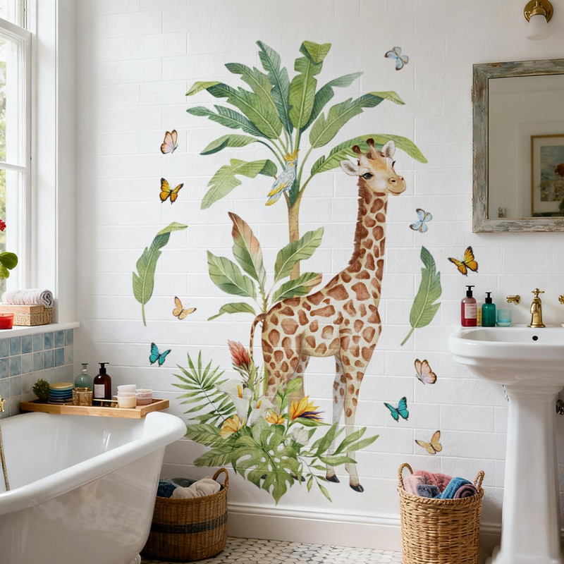 Büyük Orman Hayvan Zürafa Duva - Baby Nursery Mural Wallpaper incelemesi ve fiyatı