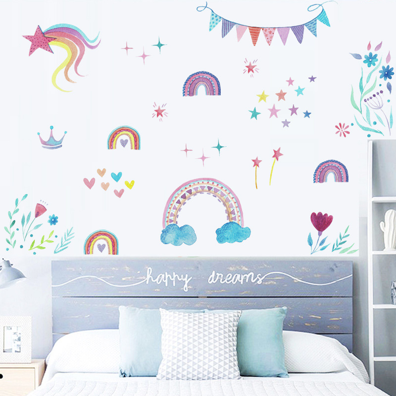 Çizgi Film Gökkuşağı Yıldızlar - Baby Nursery Mural Wallpaper incelemesi ve fiyatı