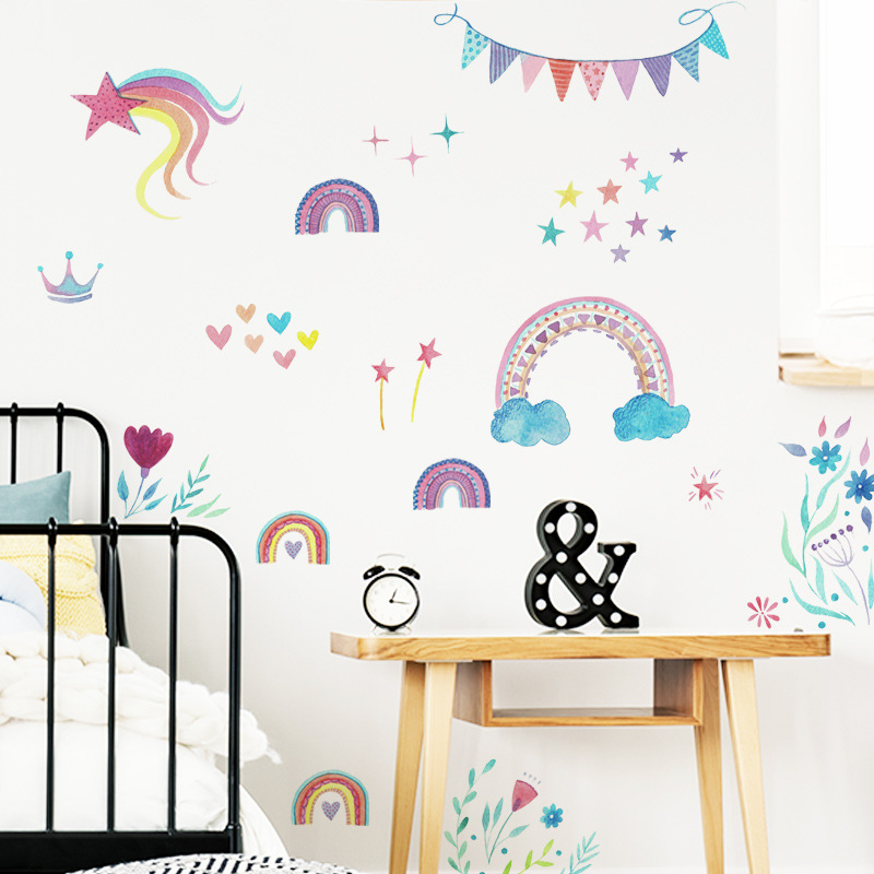 Çizgi Film Gökkuşağı Yıldızlar - Baby Nursery Mural Wallpaper incelemesi ve fiyatı