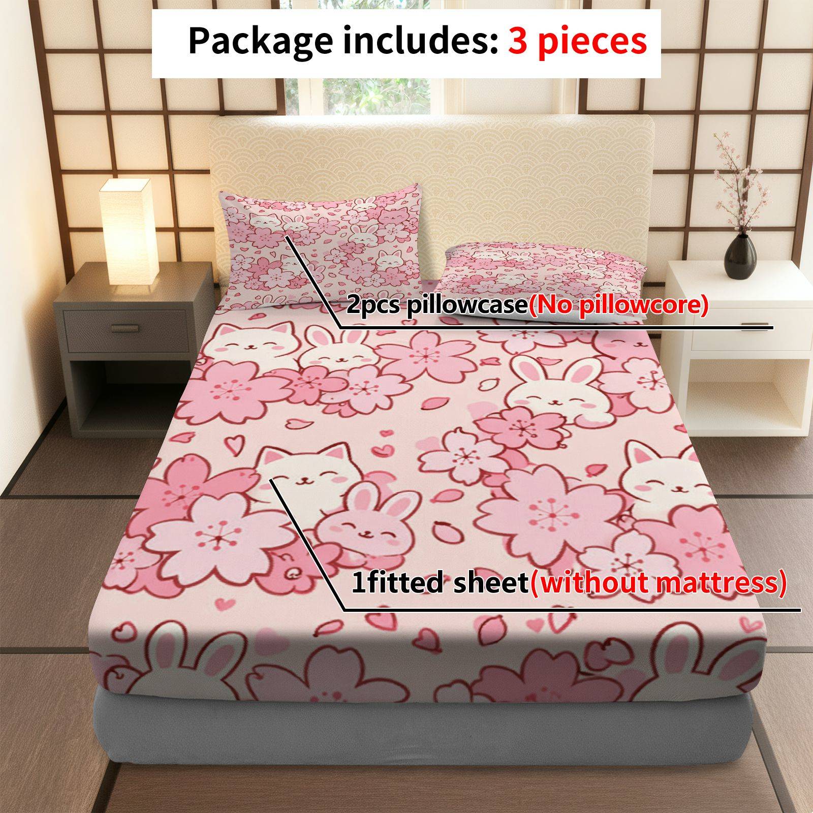 Sakura Tavşan Kedi Yatak Seti, - Baby Nursery Sets incelemesi ve fiyatı