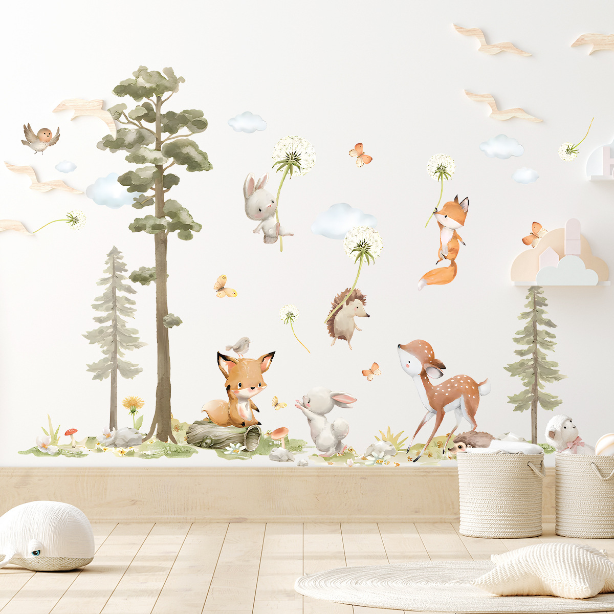 Sevimli Orman Hayvanları duvar - Baby Girl Nursery Quotes incelemesi ve fiyatı