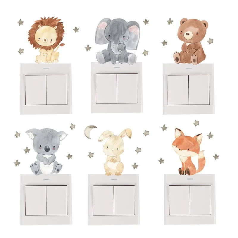 1/2/4/6 takım karikatür hayvan - Baby Nursery Decals incelemesi ve fiyatı