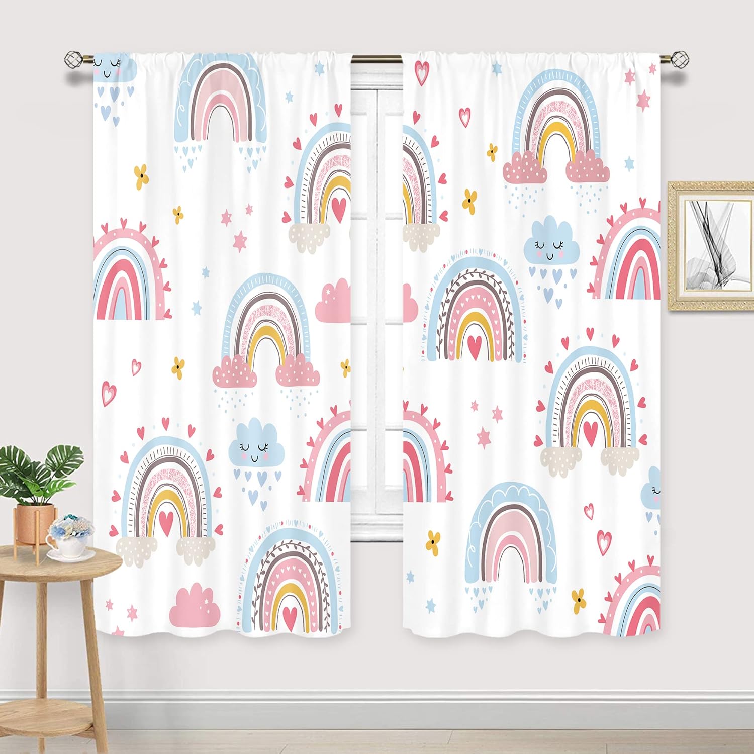 Bebek Kız Pembe Boho Gökkuşağı - Baby Nursery Curtains incelemesi ve fiyatı