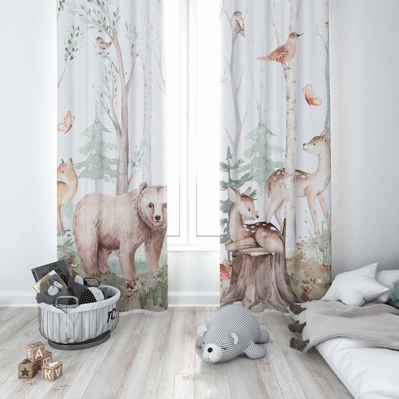 Orman Hayvanları Perdeleri Çoc - Baby Nursery Curtains incelemesi ve fiyatı