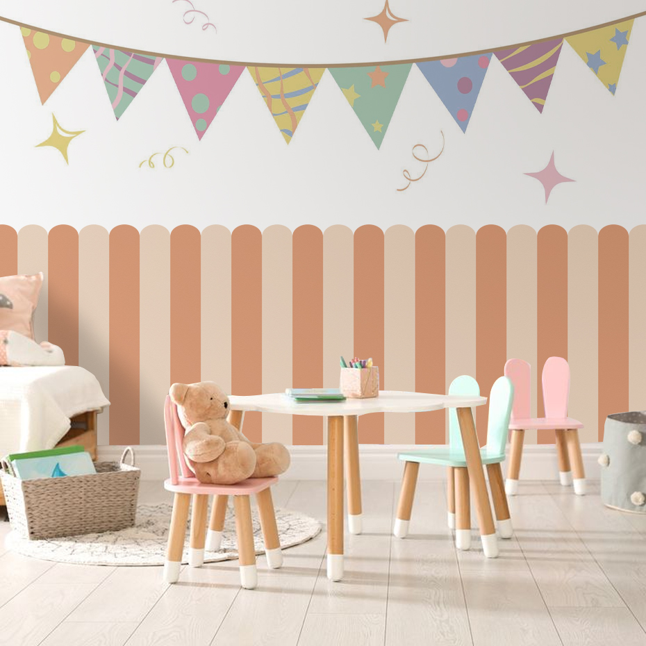 Çok renkli Dikey Çizgili Ark D - Baby Nursery Decals incelemesi ve fiyatı